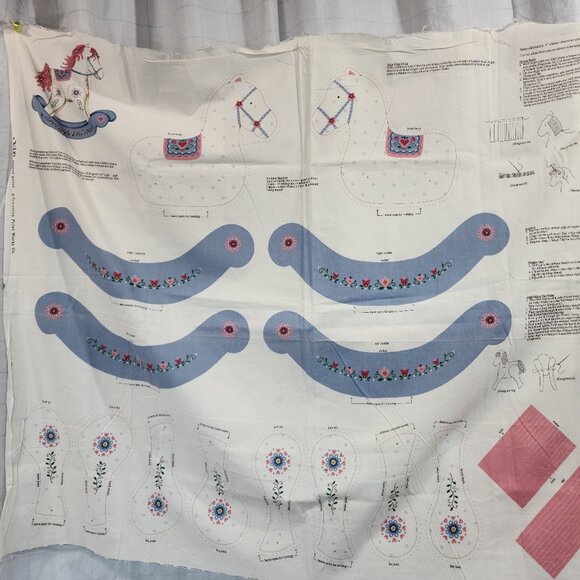 VIP Cranston Keepsake Prancing Rocking Horse Cut&Sew /Stuff /Craft Fabric Panel - Picture 1 of 8